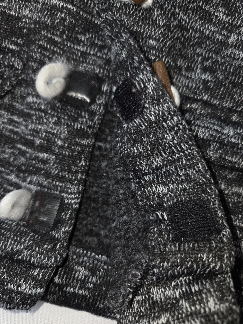 Carter's Black & Gray Hooded Toggle Jacket with Red Plaid Hood Trim